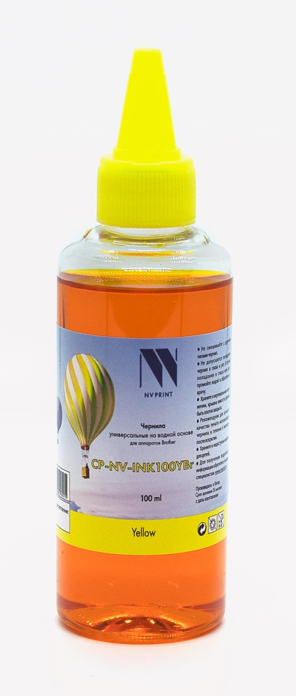 Чернила NV-INK100 универсальные на водной основе для Brother (100мл, Желтый (Yellow)) NV-Print