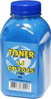Фото Тонер для HP CLJ СP2025/ CM2320/ Canon iSENSYS LBP7200 (бут.80г) БУЛАТ - Голубой (Cyan)