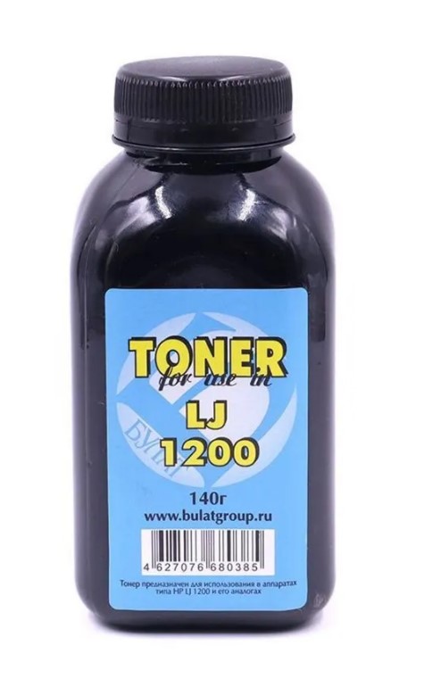 Тонер для HP LJ 1200/ 1300/ 1000W (бут.140г) БУЛАТ Тонер для HP LJ 1200/ 1300/ 1000W (бут.140г) БУЛАТ