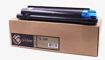 Фото Тонер-картридж e-Line TK-580C для Kyocera FS-C5150 (2800стр.) Голубой (Cyan) - с чипом