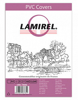 Фото Обложки Lamirel Transparent A4, PVC, Прозрачные, 150 мкм, 100шт (LA-78680)