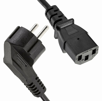 Фото Кабель питания 220V, черный, с заземлением, пакет