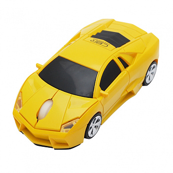 Фото Мышь сувенирная CBR MF 500 Bizzare Yellow, игр.автомобиль, 2,4 ГГц,  Желтая (Yellow)