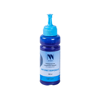 Фото Чернила NV-INK100 универсальные пигментные для Epson (100мл, Светло-голубой (Light Cyan)) NV-Print