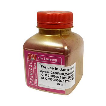 Фото Тонер для Samsung CLP-360/325/C430/480 (фл.55г) Gold ATM - Пурпурный (Magenta) - химический