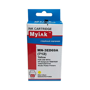 Фото Картридж MyInk 3ED69A №712 для HP DJ Т230/ T630 (29мл) Желтый (Yellow)