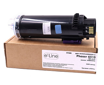 Фото Тонер-картридж e-Line 106R03693 для Xerox Phaser 6510, WC 6515 (4300стр.) Голубой (Cyan)