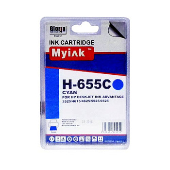 Фото Картридж MyInk CZ110AE № 655 для HP DJ Advantage 3525/ 4615/ 5525/ 6525 (14,6ml, Dye) Голубой (Cyan)