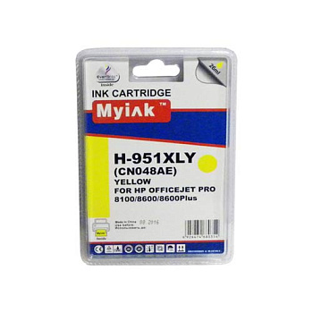 Фото Картридж MyInk CN048AE № 951XL для HP 8100/ 8600/ 8610/ 8615/ 8620/ 8625/ 8630/ 8640/ 8660/ Pro 251dw/ 276dw (73ml, Pigment) Желтый (Yellow)