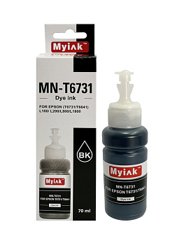 Фото Чернила Epson (T6731/T6641) L100/ L200/L800/ L805/ L1800 (70мл, Черный (Black)Dye) MN- T6731 MyInk