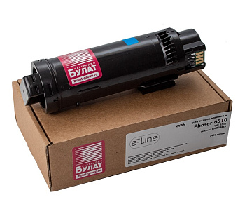 Фото Тонер-картридж e-Line 106R03485 для Xerox Phaser 6510, WC 6515 (2400стр.) Голубой (Cyan) 