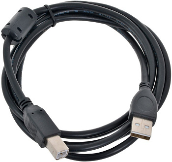 Фото Кабель Gembird USB 2.0 A (M) - B (M), 1.8м, позол.конт., фер.кол., пакет [CCF-USB2-AMBM-6]