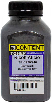 Фото Тонер для Ricoh Aficio SP C220/ С240 (банка 100г) Content - Черный (Black)