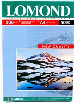 Фото Фотобумага Lomond A4 Глянцевая 50л 200г (односторонняя) для струйной печати [0102020]
