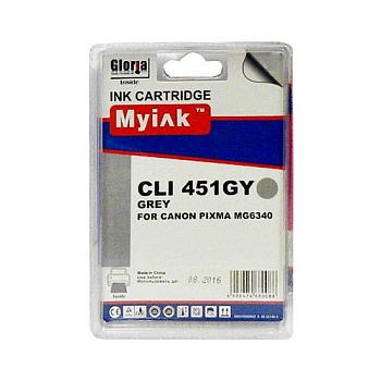 Фото Картридж MyInk CLI-451 XL GY для Canon Pixma MG6340 (12ml) Серый  (Gray)