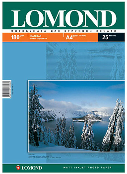 Фото Фотобумага Lomond A4 Матовая 25л 180г (односторонняя) для струйной печати [0102037]