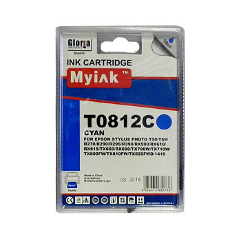 Фото Картридж MyInk T0822/T0812 для Epson R270/ 390/ RX590/ TX700/ 1410 Голубой (Cyan)