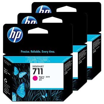Фото Картридж HP CZ135A № 711 (3шт в упаковке) для DesignJet T120/ T520 Пурпурный (Magenta) Original