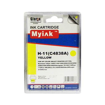 Фото Картридж MyInk C4838A № 11 для HP DJ 1700/ 2200/ 2230/ 2250 (29ml, Dye) Желтый (Yellow)