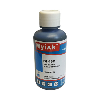 Фото Чернила MyInk GI43C для Canon PIXMA G540/ G640 (GI-43C) (100мл, Dye) Голубой (Cyan)