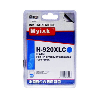 Фото Картридж MyInk CD972AE № 920XL для HP Officejet 6000/ 6500/ 7000 Голубой (Cyan)