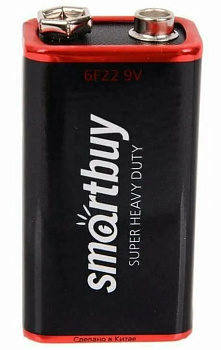 Фото Батарейка Крона Smartbuy, 9V, солевая, 6F22, 1шт в пленке [SBBZ-9V01S]