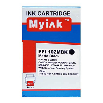 Фото Картридж MyInk PFI-102MBK для Canon iPF 500/ 600/ 700 Матовый Черный (Matte Black)