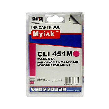 Фото Картридж MyInk CLI-451XLM для Canon Pixma iP7240/ MG6340/ 5440 (12ml) Пурпурный (Magenta)