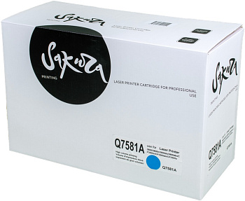 Фото Картридж SAKURA Q7581A для HP Color LaserJet 3800/ 3800n/ 3800dn/ 3800dtn/ CP3505n/ CP3505dn/ CP3505x Голубой (Cyan) (6000 к.)