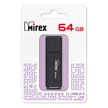 Фото USB Flash 64Gb Mirex Line, USB 2.0, Черный