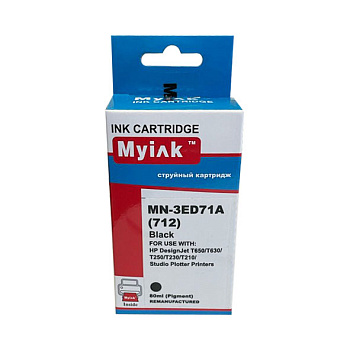 Фото Картридж MyInk 3ED71A №712 для HP DJ Т230/ T630 (80мл) Черный (Black)