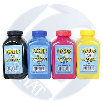 Фото Тонер для HP CLJ CP1025/ M176/ Canon i-SENSYS LBP7010C (фл.30г) БУЛАТ - Голубой (Cyan) - химический