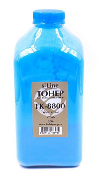 Фото Тонер Kyocera ECOSYS P8060/TASKalfa 5052ci/4052ci банка 300г (тонер+девелопер) TK-8800/8515/8525 Cyan БУЛАТ s-Line