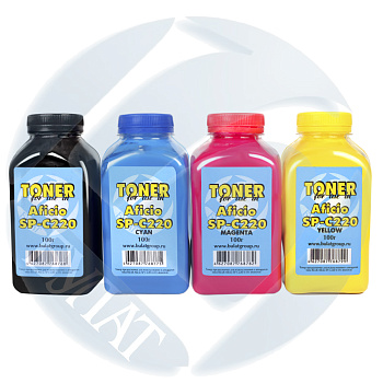 Фото Тонер для Ricoh Aficio SP C220/ C240 (фл.100г) БУЛАТ - Голубой (Cyan)