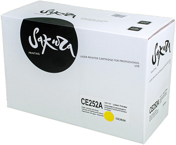 Фото Картридж SAKURA CE252A для HP Color LaserJet CM3530MFP/ CM3530fsMFP/ CP3525/ CP3525n/ CP3525dn/ CP3525x Желтый (Yellow) (7000 к.)
