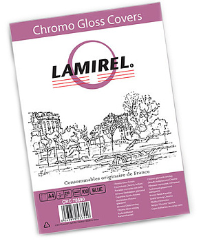 Фото Обложки Lamirel Chromolux A4, картонные, глянцевые, цвет: синий, 250г/м, 100шт (LA-78690)