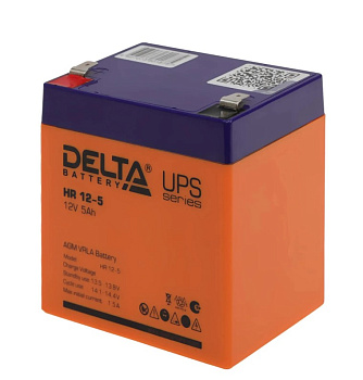 Фото Аккумулятор Delta HR 12-5 (5 А\ч, 12В) свинцово- кислотный аккумулятор