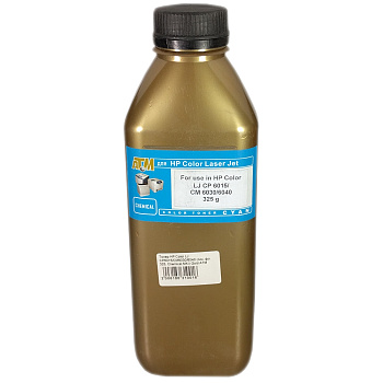 Фото Тонер для HP CLJ CP6015/ CM6030/ 6040 (фл.325г) Gold ATM - Голубой (Cyan) - химический [MKI]