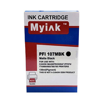 Фото Картридж MyInk PFI-107MBk для Canon imagePROGRAF iPF670, iPF680, iPF685, iPF770, iPF780, iPF785 Матовый черный (Matte Black) (130ml,Pigment)