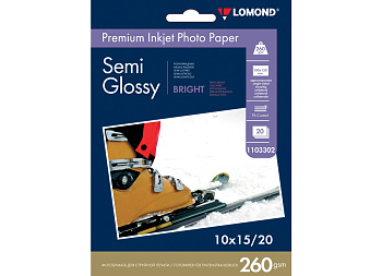 Фото Фотобумага Lomond A6 Высококачественная Полуглянцевая 20л 260г (односторонняя) для струйной печати [1103302]