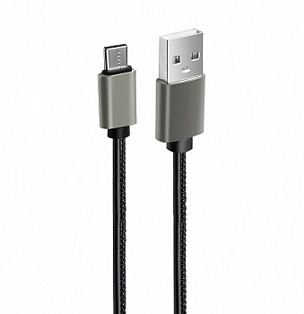 Фото Кабель OLMIO USB 2.0 - Type-C, 1.2м, 2.1A, оплетка из кожи PU