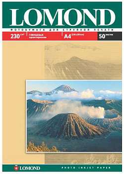 Фото Фотобумага Lomond A4 Глянцевая 50л 230г (односторонняя) для струйной печати [0102022]
