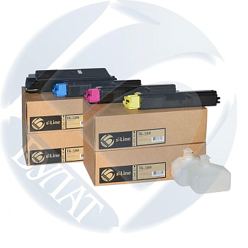 Фото Тонер-картридж e-Line TK-580Y для Kyocera FS-C5150 (2800стр.) Желтый (Yellow) - с чипом
