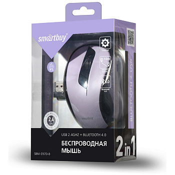 Фото Мышь беспроводная Smartbuy 597D-B Ниагара Dual Bluetooth+USB (SBM-597D-B)