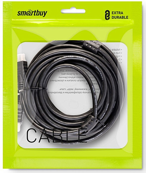 Фото Кабель Smartbuy HDMI to HDMI ver.1.4b A-M/A-M, 2 фильтра, 10,0 m (24K) в пакете (К302-20)