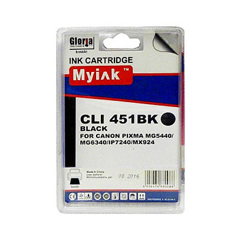 Фото Картридж MyInk CLI-451XLBK для Canon Pixma iP7240/ MG6340/ 5440 (12ml) Черный (Black)