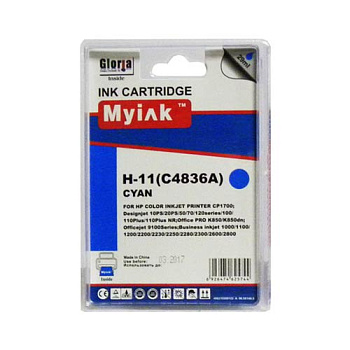 Фото Картридж MyInk C4836A № 11 для HP DJ 1700/ 2200/ 2230/ 2250 (29ml, Dye) Голубой (Cyan)