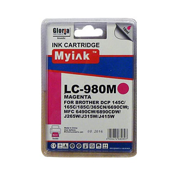 Фото Картридж MyInk LC1100M/LC980M для Brother DCP-145C/ 6690CW/ MFC-250C/ 990C Пурпурный (Magenta)