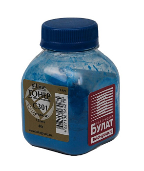 Тонер для Oki C301/ C321/ MC342 (бут.40г) БУЛАТ s-Line - Голубой (Cyan) - Glossy Фото Тонер для Oki C301/ C321/ MC342 (бут.40г) БУЛАТ s-Line - Голубой (Cyan) - Glossy