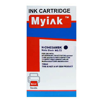 Фото Картридж MyInk C9403A № 72 для HP DJ T610/ T1100 (130ml, Pigment) Матовый Черный (Matte Black)